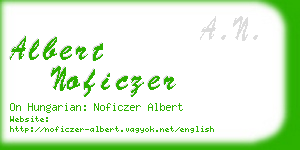 albert noficzer business card